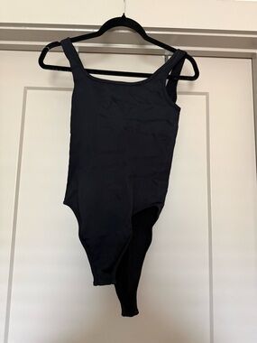 Black Ribbed Bodysuit